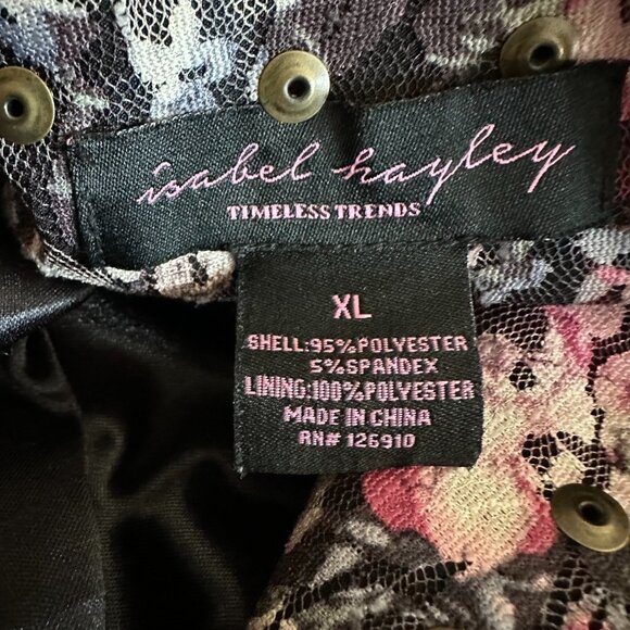 Isabel Hayley Cardigan Sweater With Floral Print Pattern Sz XL - Picture 5 of 5